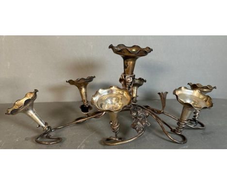 A Walker and Hall epergne silverplated centerpiece 