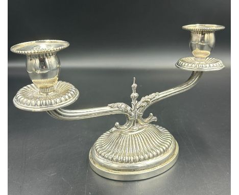 A Greek silver, marked 800, two light candle stick