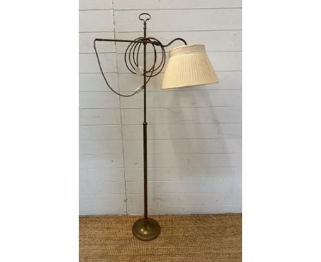 A brass angle poise floor standing lamp (H156cm)