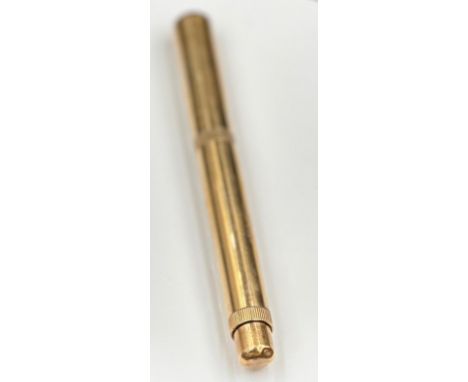 A Delarue Onoto Gold pen with 14ct gold nib and 9ct gold case, approximate total weight 19.5g, length 11.5cm Makers Mark D L 