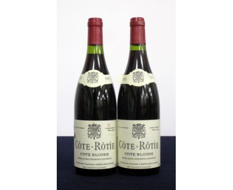 2 bts Côte-Rôtie, Cote Blonde 1991 i.n R. Rostaing, Ampuis, i.n, cdl