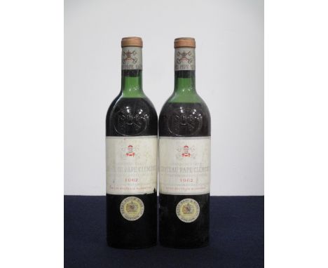 2 bts Ch. Pape Clément 1962 Pessac (Graves) Cru Classé, BB&amp;R, ms, lms, bs, foils sl damaged