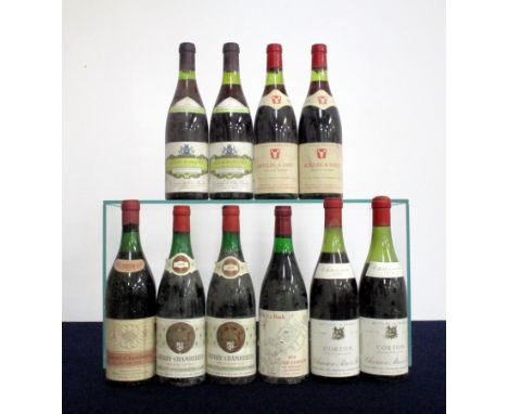 1 bt Gevrey-Chambertin Les Varoilles 1959 Imported by Army &amp; Navy us, bs 2 bts Gevrey-Chambertin Aujoux et Cie 1969 Impor