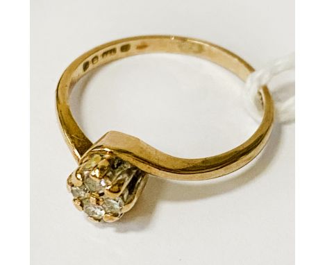 9 CARAT GOLD &amp; DIAMOND RING SIZE H