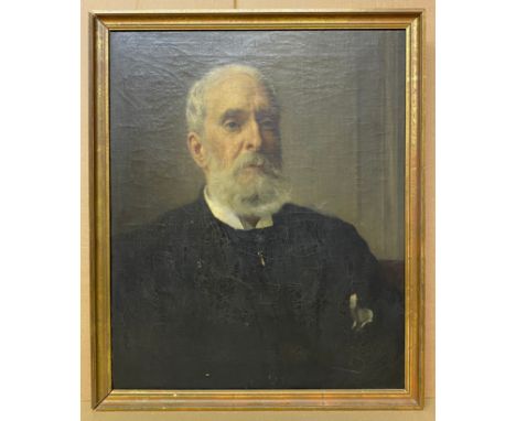 SIGNED LLEWLLYN OIL ON CANVAS - PORTRAIT OF MAN - 63 X 51 CMS