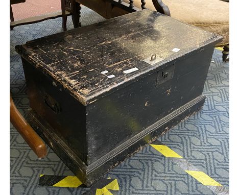 EARLY PAINTED PINE TRUNK
