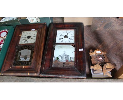 Two Jerome American wall clocks plus a cuckoo clock
