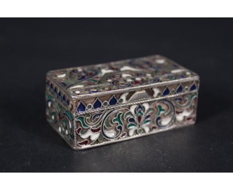 A Russian silver and enamel snuff box, 84 mark