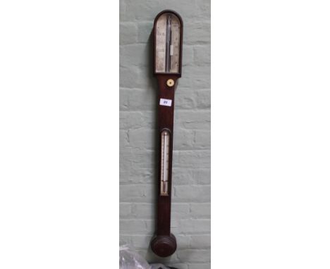 A 19th Century mahogany stick barometer by J Robinson, Dublin