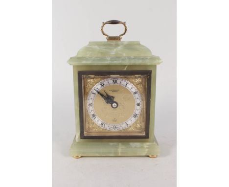 An Elliott onyx mantel clock, Winsor &amp; Bishop Norwich retailer