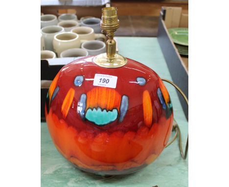 A Poole multi coloured table lamp