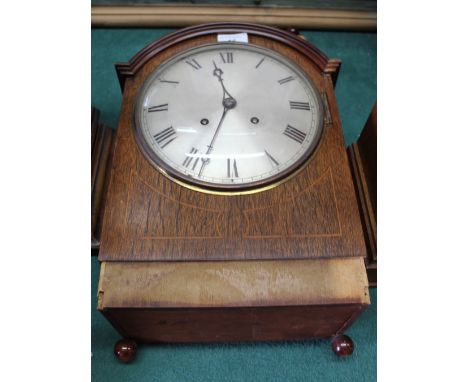 An inlaid mahogany bell strike mantel clock (case for restoration)