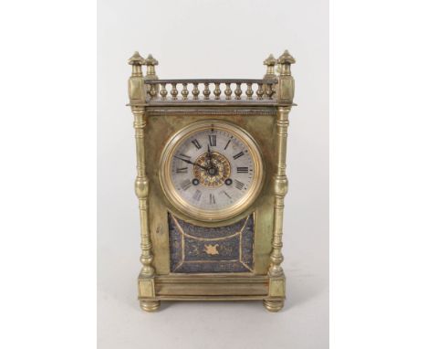 A French brass mantel clock with Maple &amp; Co movement