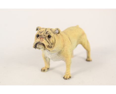 A cold painted bulldog, J.B. Paris foundry plaque and incised Bergman signature, Serial No.1095, length 5"