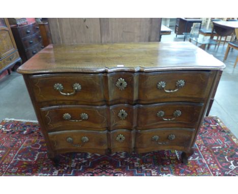 An 18th Century Dutch inlaid fruitwood breakfront commode