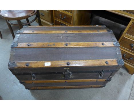 A Victorian steamer trunk, by Lion of Northern Ireland