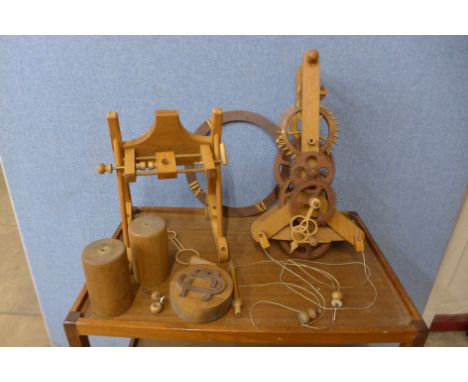 A wooden wall clock
