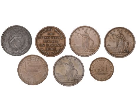 Australia, Tasmania, HOBART, H.J. Marsh & Brother, Pennies (2) and Halfpenny, undated (G 171, 173, 174; A 342, 345, 346); R. 