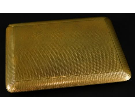 An Asprey 18ct gold cigarette case, with engine turned decoration, 167.9g all in. (M) 