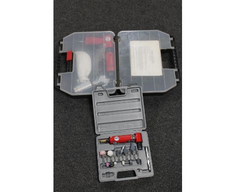 A cased Clarke Air die grinder and Clarke Air blast gun 