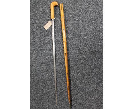 A bamboo swordstick