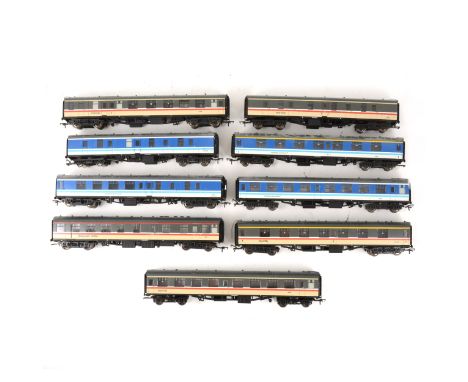 Bachmann OO gauge model railway passenger coaches; nine to include five Inter-City coaches and restaurant buffet car, and fou
