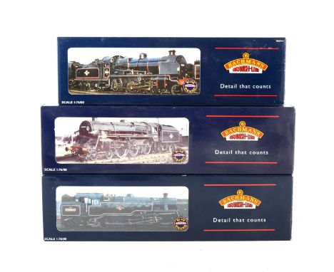 Bachmann OO gauge model railway locomotives; three to include 32-350 standard class 4MT tank 80061, 32-501 standard class 5MT