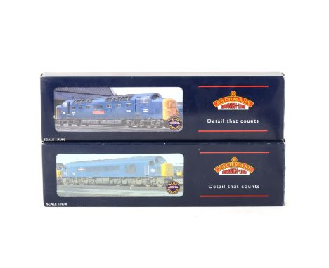 Bachmann OO gauge model railway locomotives; two diesel engines including 32-526 class 55 Deltic 55020 'Nimbus' BR blue, 32-7