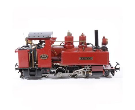 Live steam, gauge 1 / G scale, 32mm locomotive, 'T.H.Wood' Thirlmere Light Railway no. 15, 4-6-0, maroon, in case.