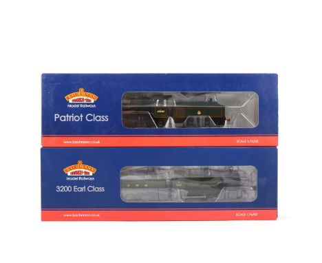 Bachmann OO gauge model railway locomotives, 31-067 GWR 3200 class 9003 green, 8 DCC fitted, 31-210 Patriot 45503 'The Royal 