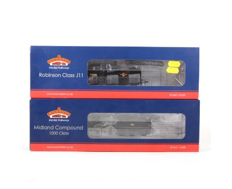 Bachmann OO gauge model railway locomotives; two to include 31-933 Midland Compound 41157 BR, 21 DCC, 31-320DC class J11 6432