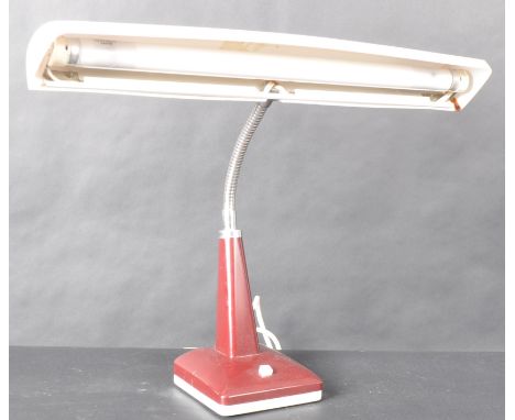 Pifco - Model 993 - A retro 20th Century Japanese designed bankers / industrial desk lamp light having an elongated white sha
