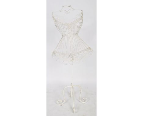 A 20th Century shop fitting haberdashery display point of sale Boudoir mannequin/ Comprises a female bust form top in white m