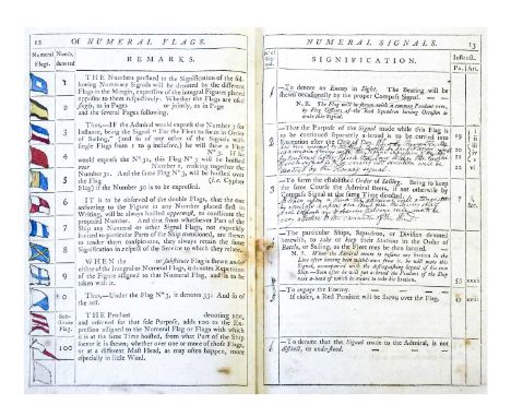 Royal NavySignal-Book for the Ship of War. Day and Fog.No imprint or date [c.1796], small quarto, [4], 14, [2], 40, [2], 47-5