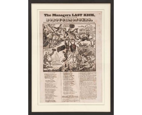 Grant (Charles Jameson). The Managers Last Kick, or, The Destruction of the Boroughmongers. J. Quick, no date [c.1832], broad