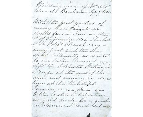 Lake District Honeymoon.  Wedding Tour of Mr & Mrs Edward Benham, Sept. 7th, 1852. A manuscript account of the couple’s honey