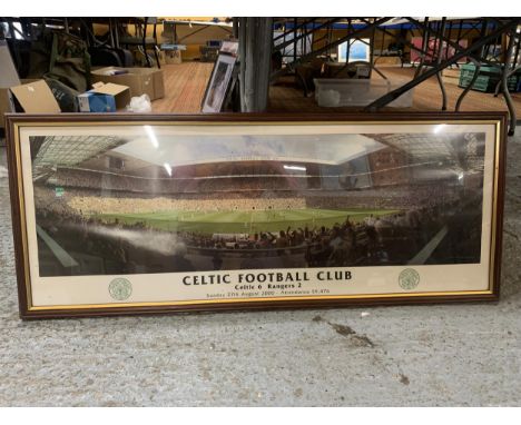 A FRAMED CELTIC VS RANGERS 2000 PRINT 