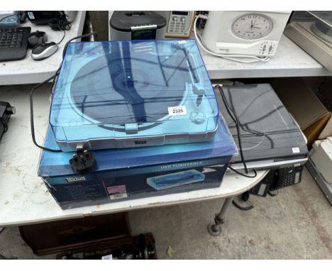 A TEVION USB TURNTABLE AND A FURTHER RECORD PLAYER 