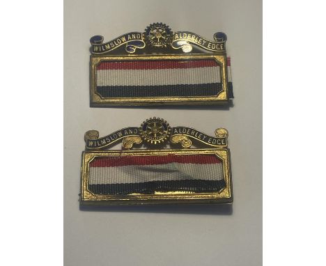 TWO WILMSLOW AND ALDERLEY EDGE ROTARY INTERNATIONAL BADGES 