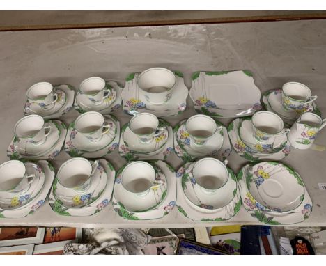 A SET OF 'THE LEA' BONE CHINA CUPS,SAUCERS AND SIDE PLATES TOGETHER WITH MILK JUG ETC 