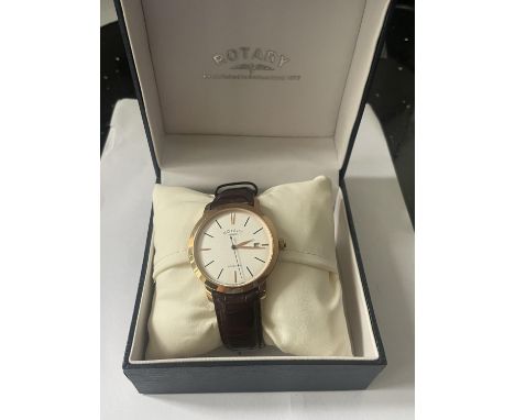 A ROTARY WRIST WATCH PLO:006533 AUTOMATIC WATERPROOF 100M AS NEW WITH PRESENTSTION BOX SEEN WORKING BUT NO WARRANTY 