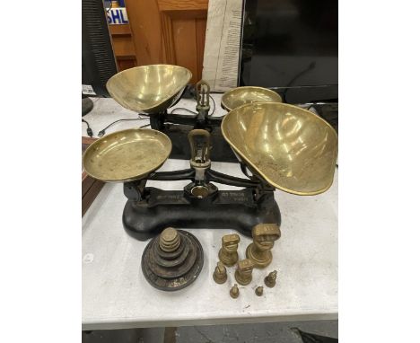 TWO VINTAGE SETS OF SCALES - LIBRA AND VIKING WITH ASSORTED WEIGHTS 