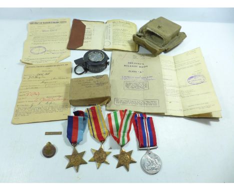 A WORLD WAR II MEDAL GROUP AWARDED TO 2737104 WARRANT SARGANT JOHN HUGHES OF THE WELSH GUARDS, 1939-45 STAR, AFRICA STAR, 1ST
