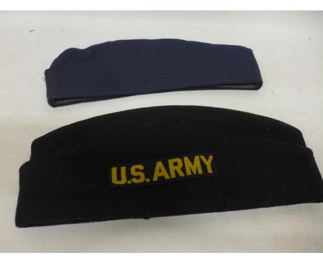 A MID 20TH CENTURY U.S. ARMY CAP, SIZE 57, EUROPEAN CAP SIZE 58 (2) 