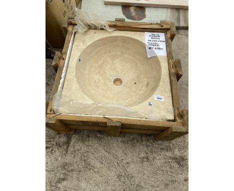 A SOLID MARBLE WASH BASIN (45CM x 45CM x15CM) 