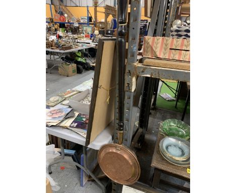 A LONG HANDLED VINTAGE COPPER WARMING PAN 