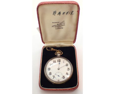 Edwardian Swiss 925 silver pocket watch sponsors Mark GD George Dimier white dial with Arabic numerals and second dial CONDIT