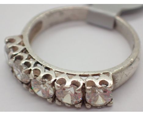 Presumed silver five stone ring size M