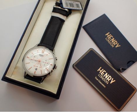 Gents Henry of London wristwatch with three subsidiary dials CONDITION REPORT: This item is working at lotting.