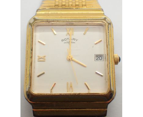 Gents Rotary gold plated wristwatch ( requires new battery )